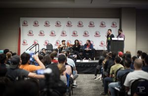 Audience at a panel at Comic Con Revolution 2017 in Ontario, California
