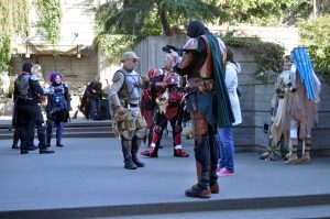 Cosplayers posing outside Emerald City Comic Con 2018 in Seattle
