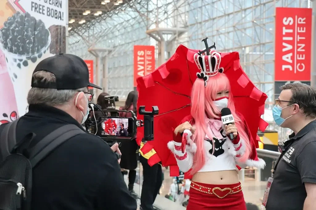 Cosplayer in a gothic dress