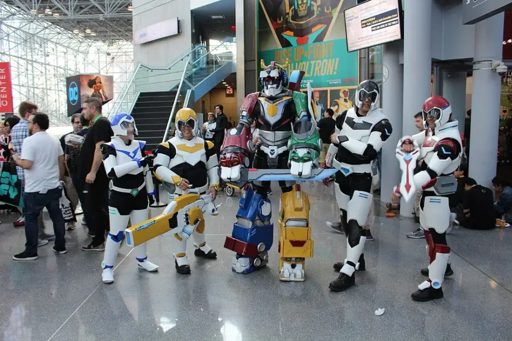 Group cosplay of Voltron pilots at New York Comic Con