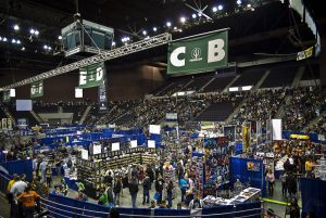 Crowds on the vendor floor of Pensacon 2015 at the Pensacola Bay Center