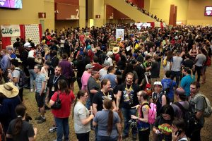 Attendees outside the exhibit floor at Phoenix Comicon 2017, now Phoenix Fan Fusion